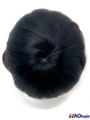 Perruques droites noires de monofilament de Remy humain de Lacr ou perruques de dentelle
