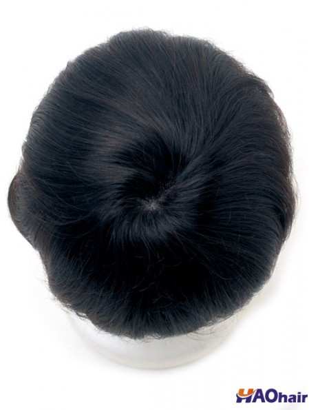 Perruques droites noires de monofilament de Remy humain de Lacr ou perruques de dentelle