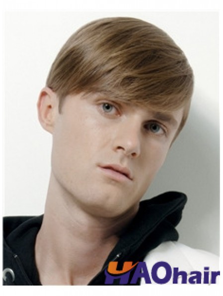 Perruque blonde 100% homme à la main 100% attachée à la main Remy