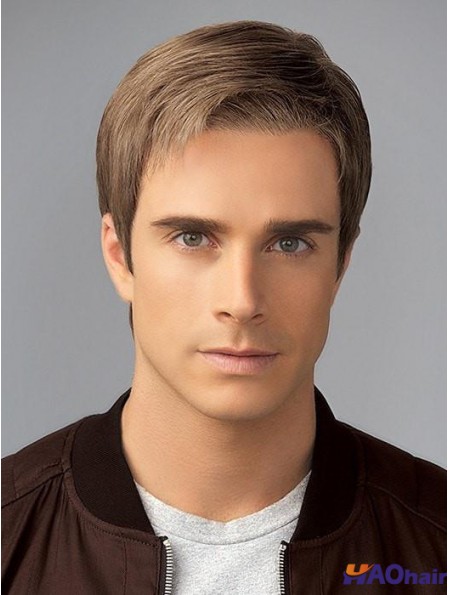 Blonde droite sans frange 4 pouces perruques pour hommes