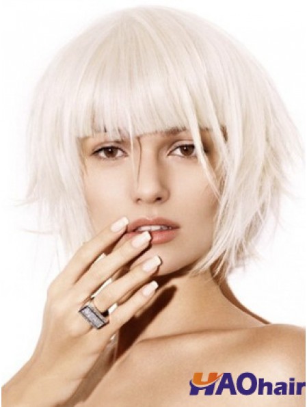 Capless bobs courtes droites 10 pouces perruques de mode appropriées