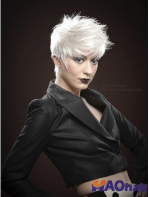 Perruques courtes mono avec monofilament remy coupe le style droit