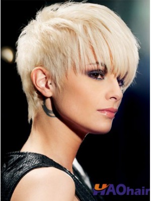 The Wig Store Plattinum Couleur Capless Boycuts courte longueur