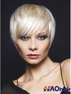 Monofilament Boycuts court droit 8 pouces haut perruques de mode