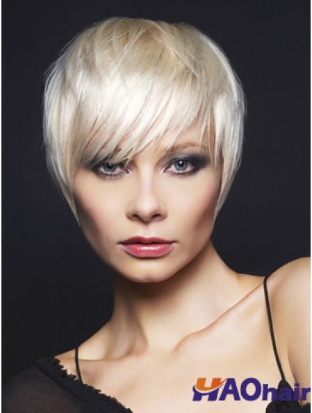 Monofilament Boycuts court droit 8 pouces haut perruques de mode