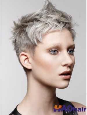 Avant de lacet Boycuts court droit 8 pouces perruques de mode pratiques