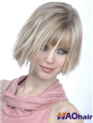 Monofilament Bobs menton longueur droite 10 pouces platine platine blonde bonne mode perruques