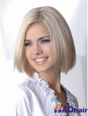 Full Lace Bobs Chin Longueur Droite 12 pouces Platine Blonde Sassy Fashion Perruques