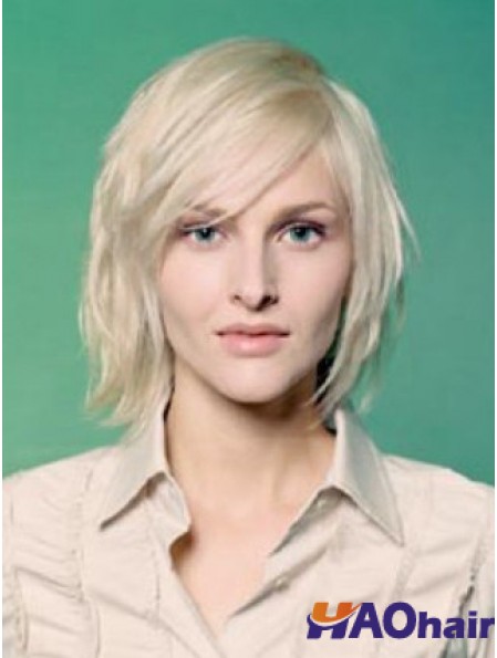 Full Lace Bobs Chin Longueur Droite 10 pouces Platinum Blonde Sleek Fashion Perruques