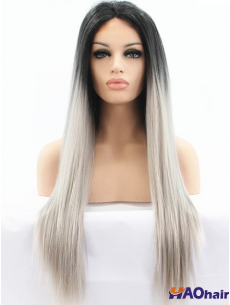 Les meilleurs cheveux humains droits pour les femmes noires Ombre / 2 couleur longue longueur