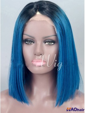 Longueur du menton Bobs droite pleine dentelle 14  inchperruques pas cher femmes noires