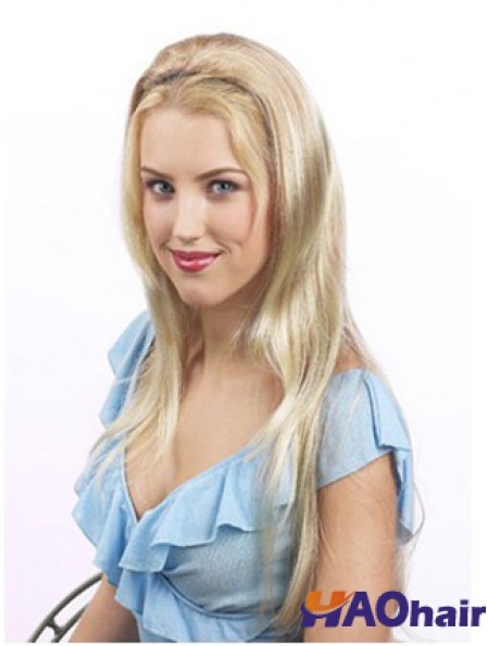 Chute de cheveux raides synthétiques blonde appropriée