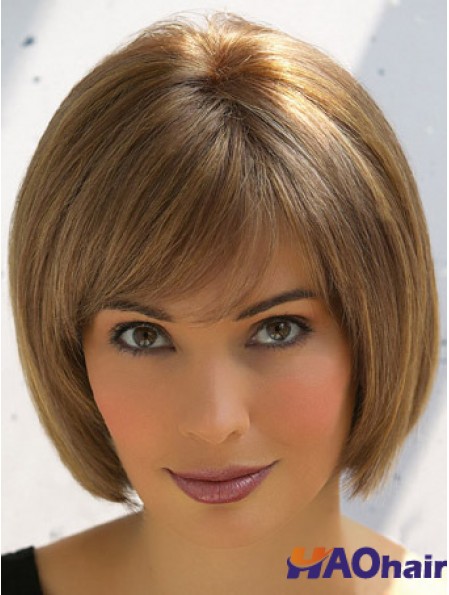 Perruques de cheveux raides à la mode cheveux bruns remy en ligne