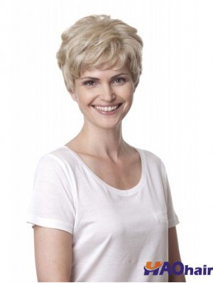 Blonde Curly Short Layered 100% cheveux à la main pas cher en ligne