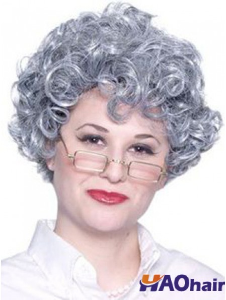 Curly Lace Front 8 pouces meilleures courtes perruques grises