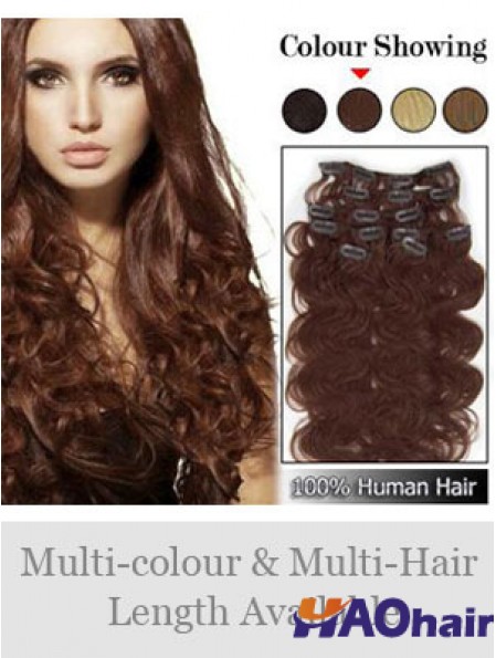 Pince à cheveux ondulée Remy Auburn de haute qualité dans les extensions de cheveux