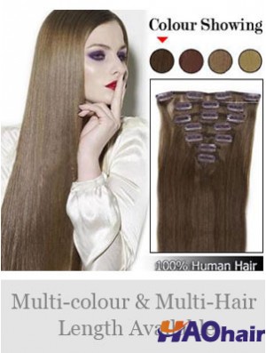Le meilleur Clip de cheveux humains remy droit brun dans les extensions de cheveux