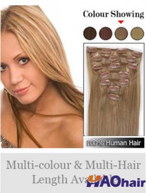 Pince à cheveux remy droite blonde douce dans les extensions de cheveux