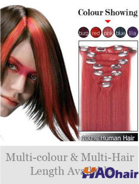 Pince à cheveux remy droite rouge confortable dans les extensions de cheveux