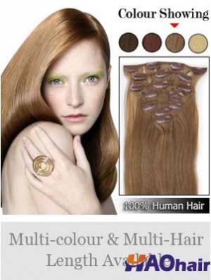 Nouvelle pince à cheveux remy droite brune dans les extensions de cheveux