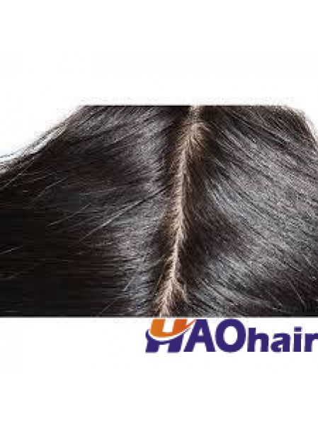 Fermetures en dentelle noire longue droite parfaite