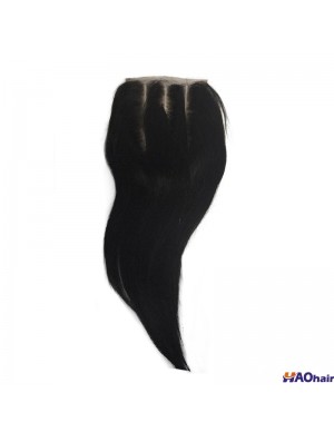 Fermetures en dentelle noire à la mode longue et droite