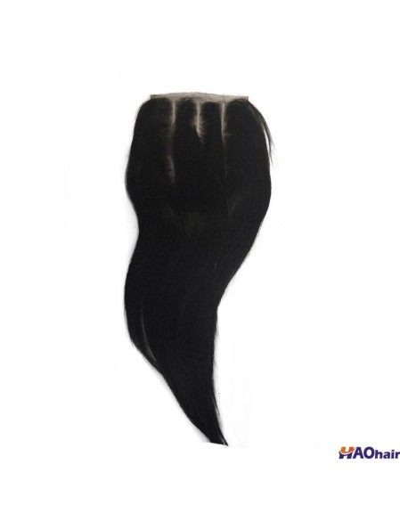 Fermetures en dentelle noire à la mode longue et droite