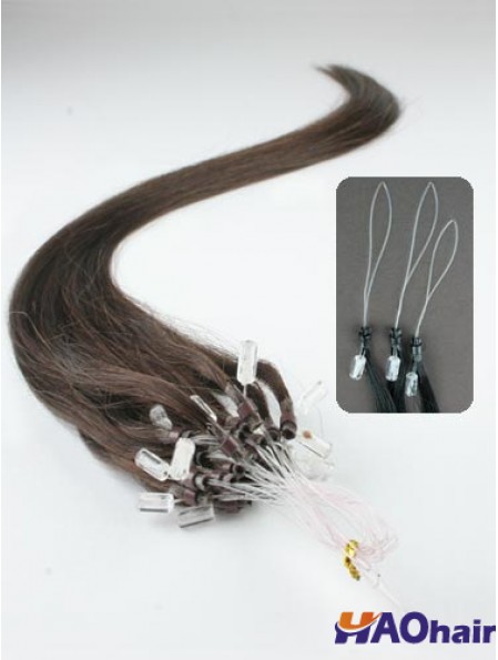 Extensions de cheveux d'anneau de micro boucle droite brun exquis