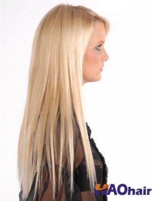 Pince à cheveux blonde remy droite populaire dans les extensions de cheveux