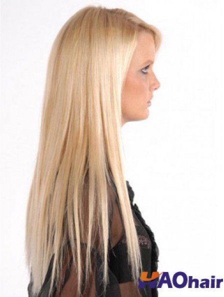 Pince à cheveux blonde remy droite populaire dans les extensions de cheveux