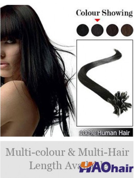 Extensions de cheveux noires droites et lisses