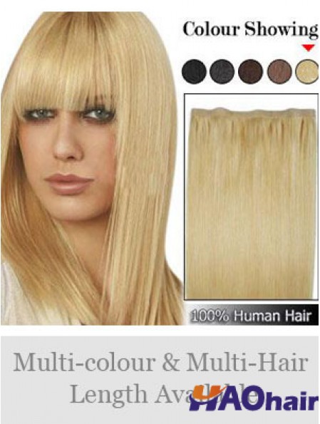 Prolongements appropriés de trame de cheveux blonds droits de Remy