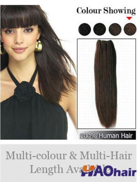 Prolongements durables de trame de Brown de cheveux humains droits de Remy