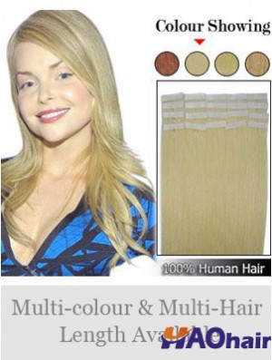 Bande de cheveux humains remy à la mode droite blonde dans les extensions de cheveux