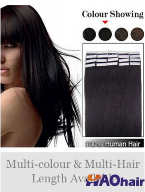 Bande droite noire droite de cheveux de Remy dans des prolongements de cheveux