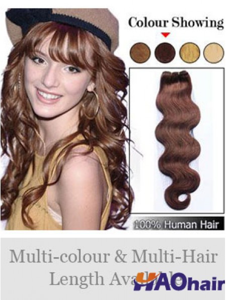 Cheveux ondulés Remy Auburn extensions de trame bon marché