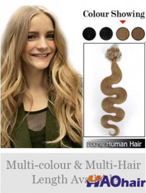 Rallonges de cheveux d'anneau de boucle ondulée blonde élégante