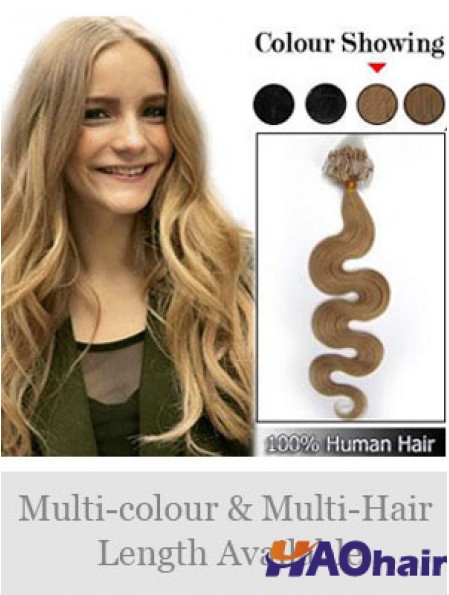 Rallonges de cheveux d'anneau de boucle ondulée blonde élégante