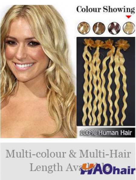 Rallonges de cheveux Blonde Curly Great Nail / U Tip