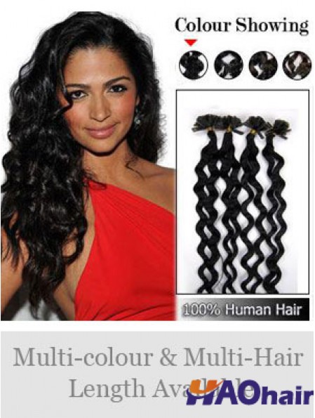 Nouvelles extensions de cheveux bouclés noirs pour ongles / U