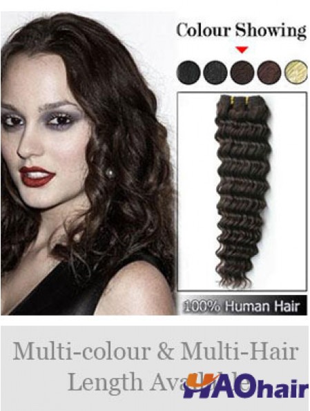 Extensions de trame fabuleuses cheveux bruns ondulés Remy