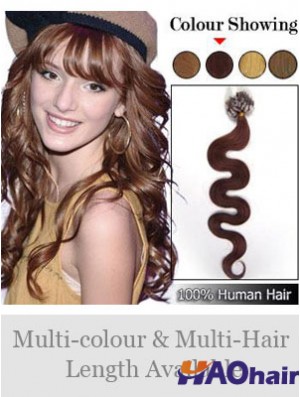 Nouvelles extensions de cheveux anneaux ondulés Micro Loop Auburn