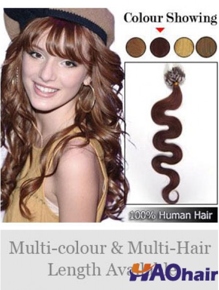 Nouvelles extensions de cheveux anneaux ondulés Micro Loop Auburn