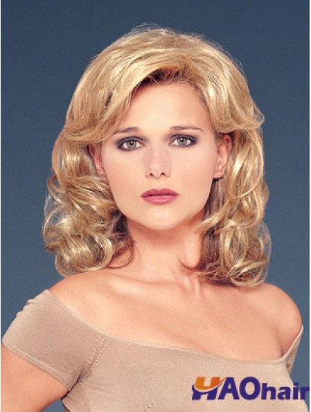 Cheveux tombe avec une couleur blonde Sunthetic Style ondulé