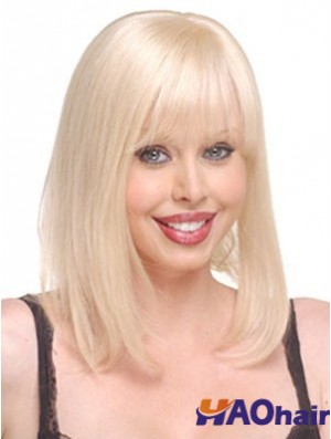 Postiches de cheveux longs blonds raides bon marché