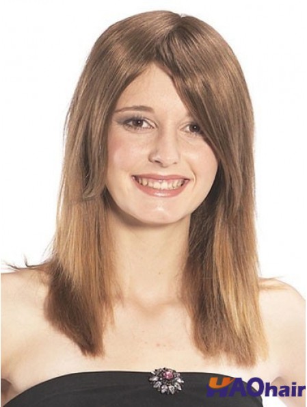 Postiches de cheveux longs raides bruns impertinents