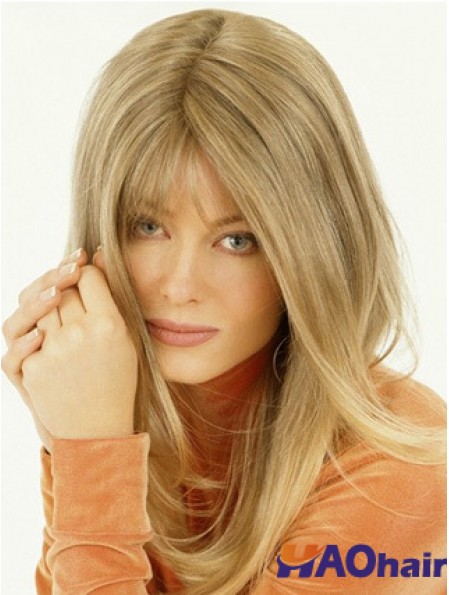 Perruque longue couleur droite style blonde