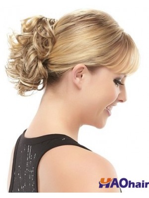 Postiches blondes avec style bouclé synthétique de courte longueur
