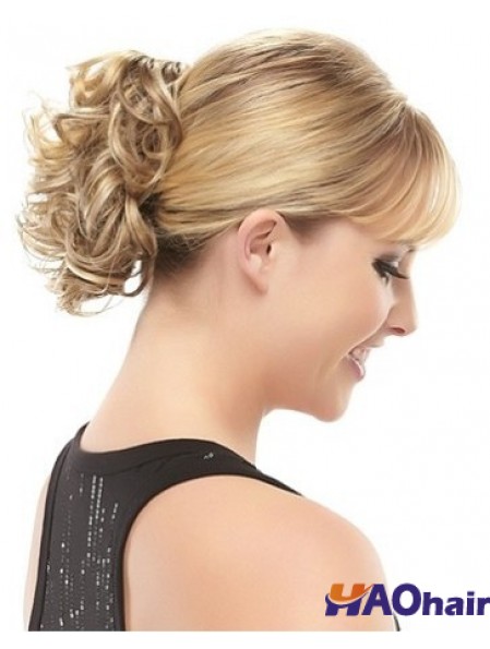 Postiches blondes avec style bouclé synthétique de courte longueur