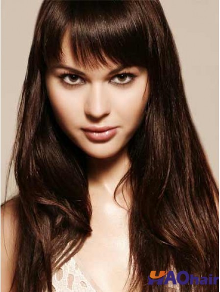 Extensions de cheveux humains Auburn Frange Remy